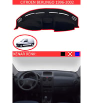 Citroen Berlingo 1996-2002 Modelleri Için Uygun Torpido Koruma Halısı Siyah Kenar Renk Kırmızı