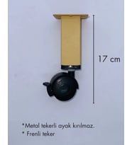Sihirli sehpa tekeri masa tekeri 17 cm kırılmaz metal teker fren sistemli (Çam)