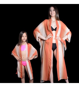 PAREDORA Terracota Krem  Anne Kız Kimono Pareo