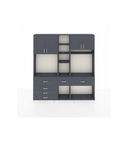 Arges Dolap 11 Raflı 6 Çekmeceli 4 Kapaklı 220x30x243 Antrasit-Antrasit/Antrasit