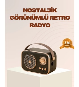 Retro Bluetooth Radyo – Nostaljik Tasarım, TF Kart ve USB Destekli
