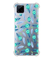 PrintiFy Oppo Realme C15 Uyumlu Nazar Boncuğu 3 Baskılı Şeffaf Köşe Korumalı Antişok Kılıf