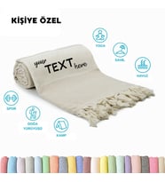 Kişiye Özel İsim Yazılı Nakışlı Mutfak Havlusu – %100 Pamuk, Hediyelik Şık Tasarım (Bej)