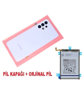 Samsung Galaxy A32 A325 Arka Pil Batarya Kapağı + PİL (FULL Kamera Lensli) MAVİ