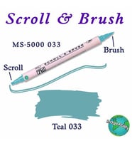 Zig Scroll & Brush Çift Çizgi ve Fırça Uçlu Kaligrafi ve Gölgeleme Kalemi 033 Teal 