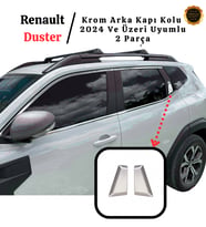 Renault Duster 2024 Üzeri İçin Krom Arka Kapı Kolu 2 Kapı Paslanmaz Çelik (Gümüş)