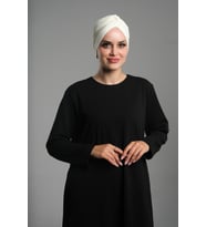 Krem Pratik Hazır Geçmeli Tesettür Bone Fukuro Sandy Kumaş Büzgülü 1831_40
