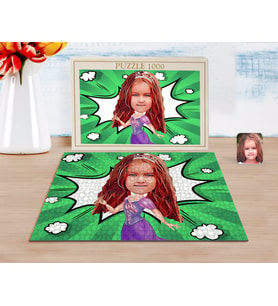 BK Gift Kişiye Özel Prenses Karikatürlü 1000 Parça Profesyonel Puzzle-3