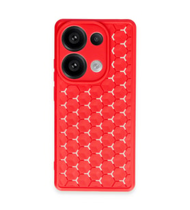 Redmi Note 13 4G Kılıf Petek Silikon Kapak - Kırmızı