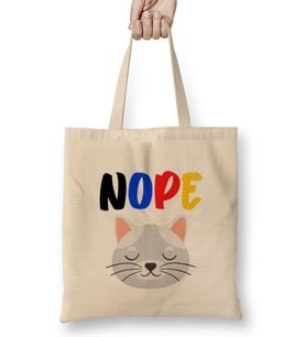 Funny Cat Lover Gifts For Women Men Kids Bez Çanta Uzun Saplı