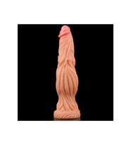 Lovetoy 9.5'' Dual layered Platinum Silicone Cock Dildo-Flesh