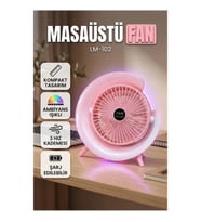 LM-102 Masaüstü Fan – Ambiyans Işıklı Kompakt Tasarım