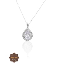 Zirkon Taşlı Damla Model 925 Ayar Gümüş Kadın Kolye 201023323