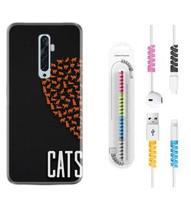 Oppo Reno 2Z 4 Lite 4 Pro 5 6 7 A31 Kılıf Kablo Koruma Spiral Silikon Cats 1792
