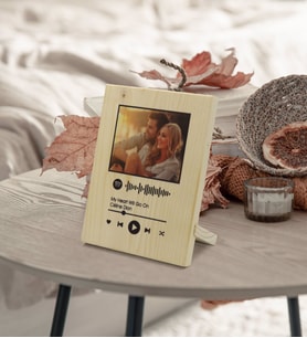 BK Gift Kişiye Özel Fotoğraflı Spotify Barkodlu Dekoratif Ahşap Çerçeve