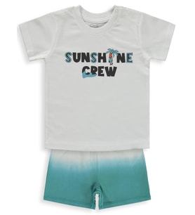 Civil Baby Sunshine Crew Baskılı 6-18 Ay Takım - Beyaz