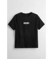 Çocuk Nasa Pamuklu Tshirt (Siyah)