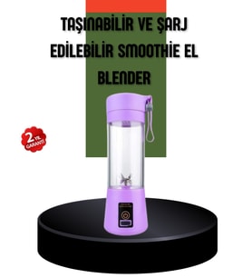 Taşınabilir USB Şarjlı Mini Smoothie Blender 380ml Çelik Bıçaklı Portatif