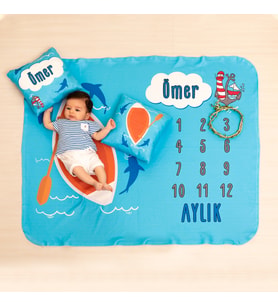Küçük Denizcilere Hediye Bebek Fotoğraf Battaniyesi Seti