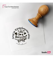 Kalp Kupa Kişiye Özel Kitap Damgası Kitap Mührü Kaşe Kitap Mühür Özel Damga 445