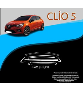 Renault Clio Uyumlu 5 Krom Cam Çerçevesi 12 Parça 2019 Ve Üzeri Parça (Karışık)
