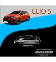 Renault Clio Uyumlu 5 Krom Cam Çerçevesi 12 Parça 2019 Ve Üzeri Parça (Karışık)