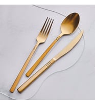 Karaca Nil 84 Parça 12 Kişilik Elegance Mat Gold Kutulu Çatal Kaşık Bıçak Takımı 