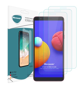 Microsonic Samsung Galaxy A01 Core Screen Protector Nano Glass Cam Ekran Koruyucu (3'lü Paket)