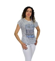 Kadın Kısa Kol Baskılı Bluz BGL-ST04696