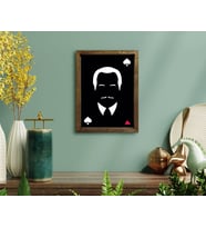 BK Home Godfather Baba Tasarımlı Doğal Masif Ahşap Çerçeveli Tablo-15