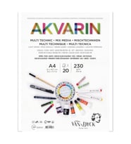 Van Dyck Sulu Boya Blok Multipurpose A4 Üstten Spiralli 20 Yaprak Çok Amaçlı Çizim Bloğu