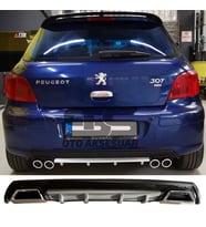 Peugeot 307 Difüzör Arka Tampon Eki 2 Egzoz Çıkışlı Gri Lüx Tip
