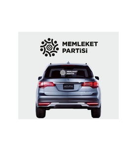 Memleket Partisi Logo Oto Sticker Siyah 33*10 Cm