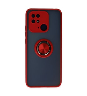 Xiaomi Redmi 10c Kılıf Montreal Yüzüklü Silikon Kapak - Kırmızı