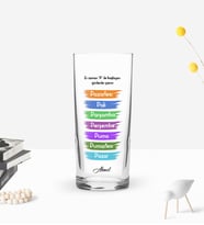 BK Gift Kişiye Özel Renkli Baskılı İsimli P İle Başlayan Günlerde İçerim Tasarımlı Rakı Bardağı-1 (Beyaz)