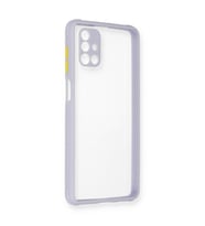 Galaxy M51 Kılıf Miami Şeffaf Silikon - Lila