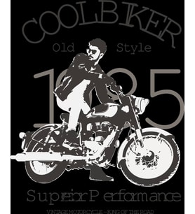 Cool Biker Sticker 10x10 cmRenkli Sticker