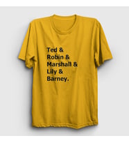 Presmono Unisex Sarı Names How I Met Your Mother T-Shirt 195269tt (Sarı)