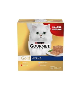 Gourmet Gold Kıyılmış Karışık Etli Kedi Konservesi 85 gr (6+2)