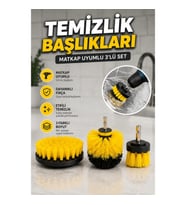 Matkap Uyumlu 3’lü Temizlik Fırçası Seti – 1/4 İnç Bağlantılı Farklı Boy Başlıklar
