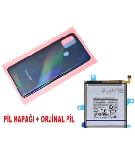 Tkgz Samsung Galaxy A21S A217 Arka Pil Batarya Kapağı + PİL SİYAH