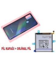 Tkgz Samsung Galaxy A21S A217 Arka Pil Batarya Kapağı + PİL SİYAH