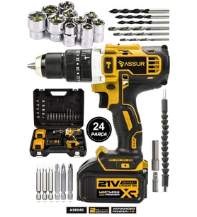 21V Metal Şanzıman Çift Akülü Şarjlı Darbeli Matkap