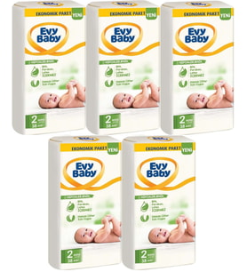 Evy Baby Bebek Bezi Beden:2 (3-6KG) Mini 190 Adet Mega Ekonomik Fırsat Pk