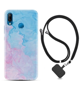 Huawei P20 Lite Mate 10 20 Lite Pro P40 Lite KılıfBoyun Askılı Silikon Pink Blue Abstract 1385