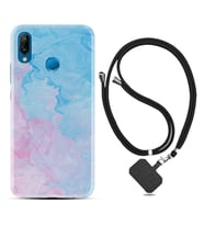 Huawei P20 Lite Mate 10 20 Lite Pro P40 Lite KılıfBoyun Askılı Silikon Pink Blue Abstract 1385