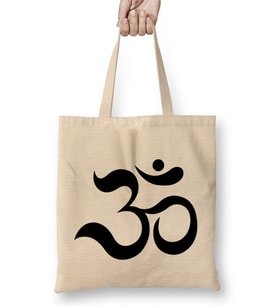 Om Ohm Aum Symbol Spiritual Yoga Bez Çanta Uzun Saplı