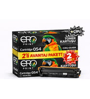 Canon CRG 054 Siyah Muadil Toner - 1500 Sayfalık Çipli Toner - 2'li Avantaj Paket