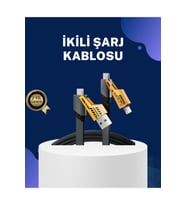 Trendlia Örgülü Tasarım 4’ü 1 Arada USB-C Lightning Hızlı Şarj Kablosu