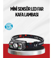 Sensörlü Led Kafa Lambası Kırmızı Beyaz Işık Ayarlanabilir